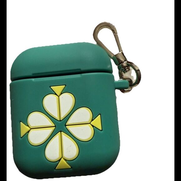 Kate Spade Spade Patterned Silicone Green Airpod Case - Picture 4 of 5